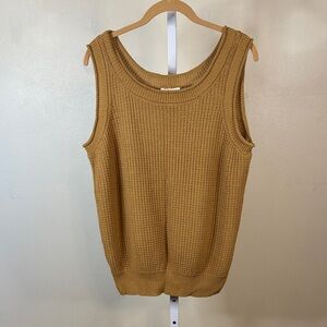 Brown Oddi Knit Sleeveless Top 2X